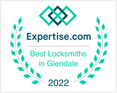 The official badge from Expertise.com awarding Aardvark as one of the best locksmiths in Glendale, AZ.