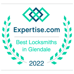 The official badge from Expertise.com awarding Aardvark as one of the best locksmiths in Glendale, Arizona