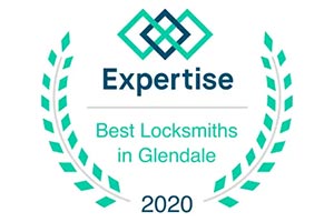 The official badge from Expertise.com awarding Aardvark as one of the best locksmiths in Glendale, AZ.