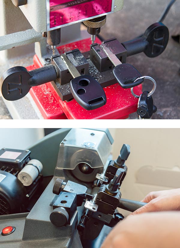 Automotive (top) and house key (bottom) duplication machines